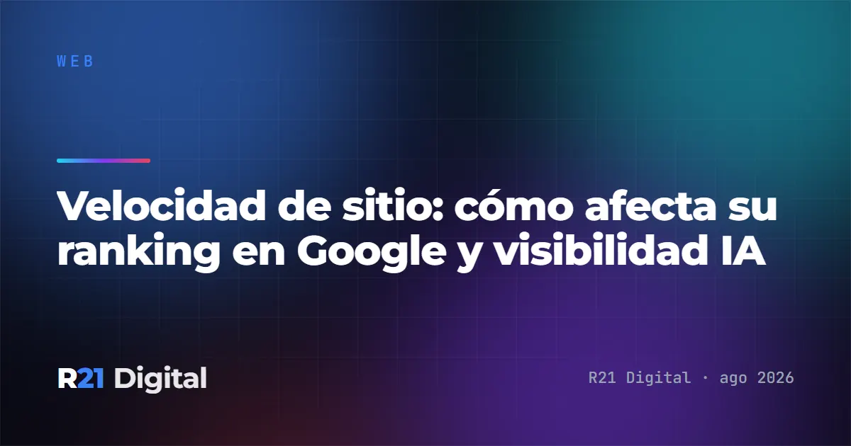 Velocidad de sitio: cómo afecta su ranking en Google y visibilidad IA