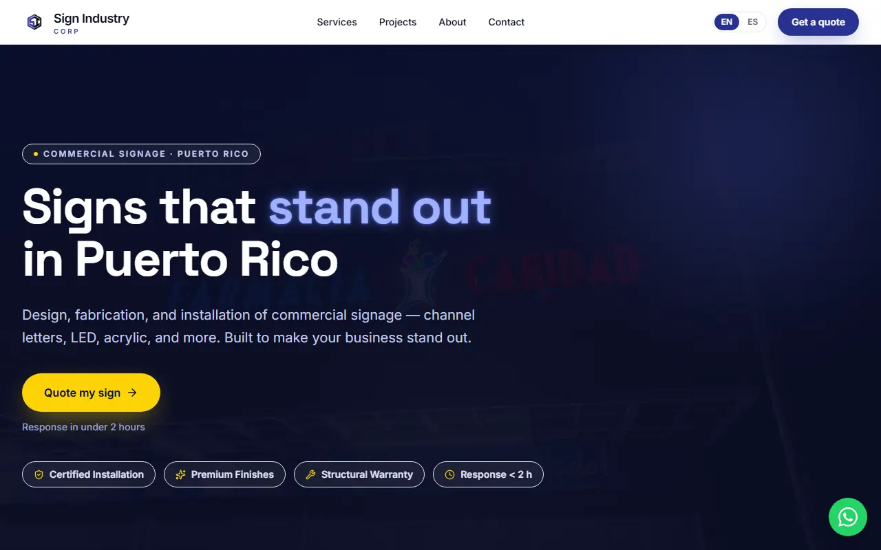 Sign Industry Corp website, designed and built by R21 Digital