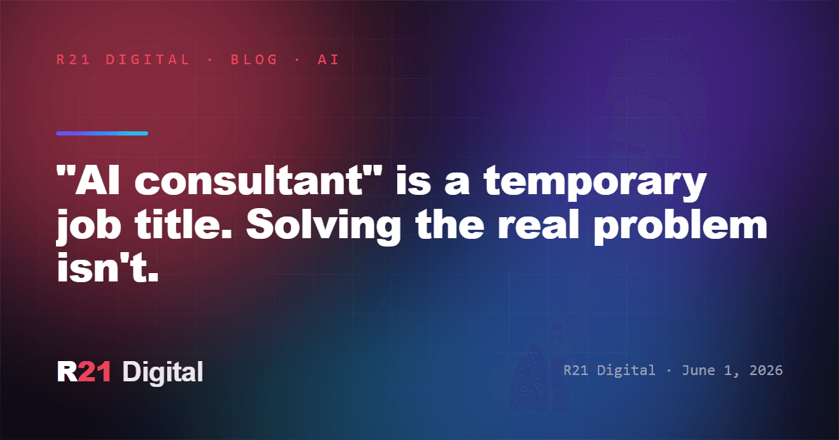 "Consultor de IA" es un título temporal. Resolver el problema real, no.