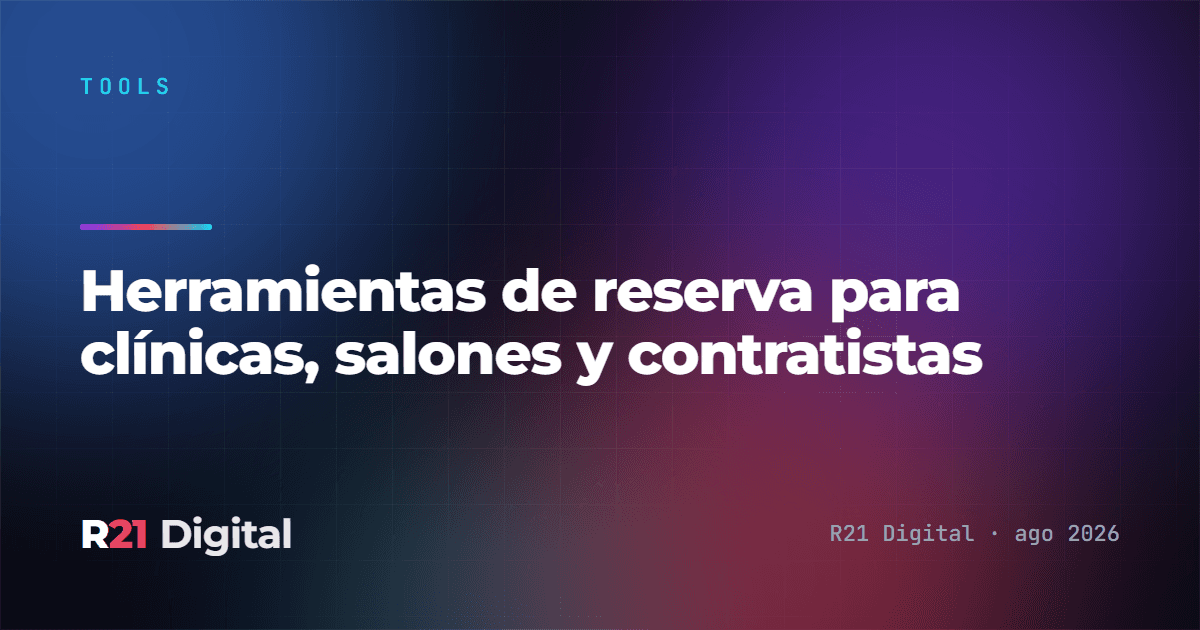 Herramientas de reserva para clínicas, salones y contratistas