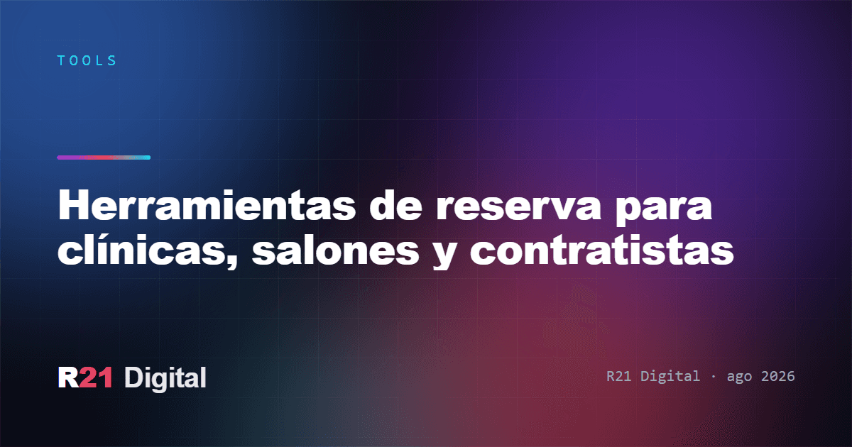 Herramientas de reserva para clínicas, salones y contratistas
