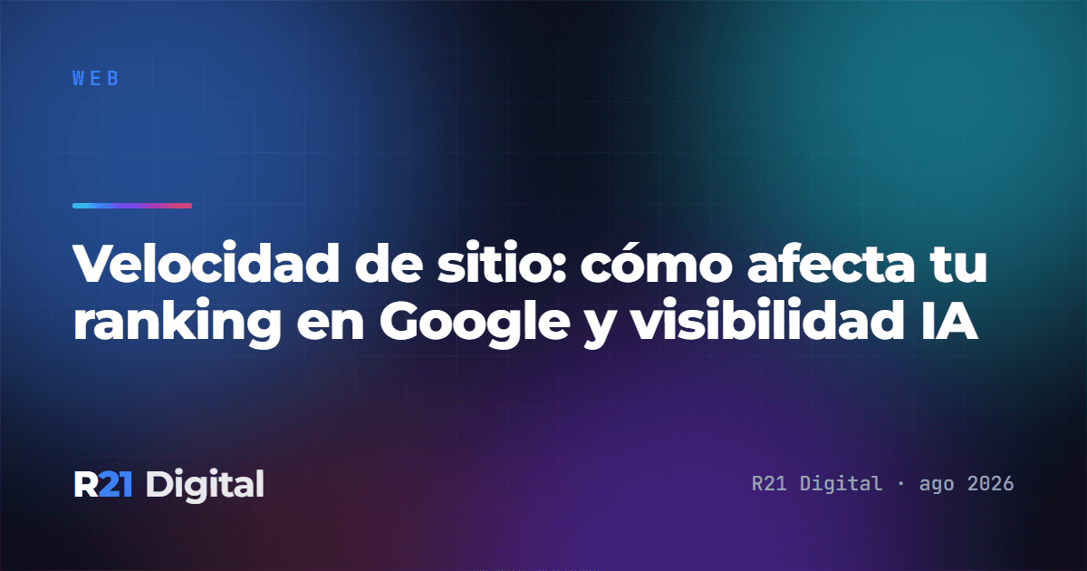 Velocidad de sitio: cómo afecta tu ranking en Google y visibilidad IA