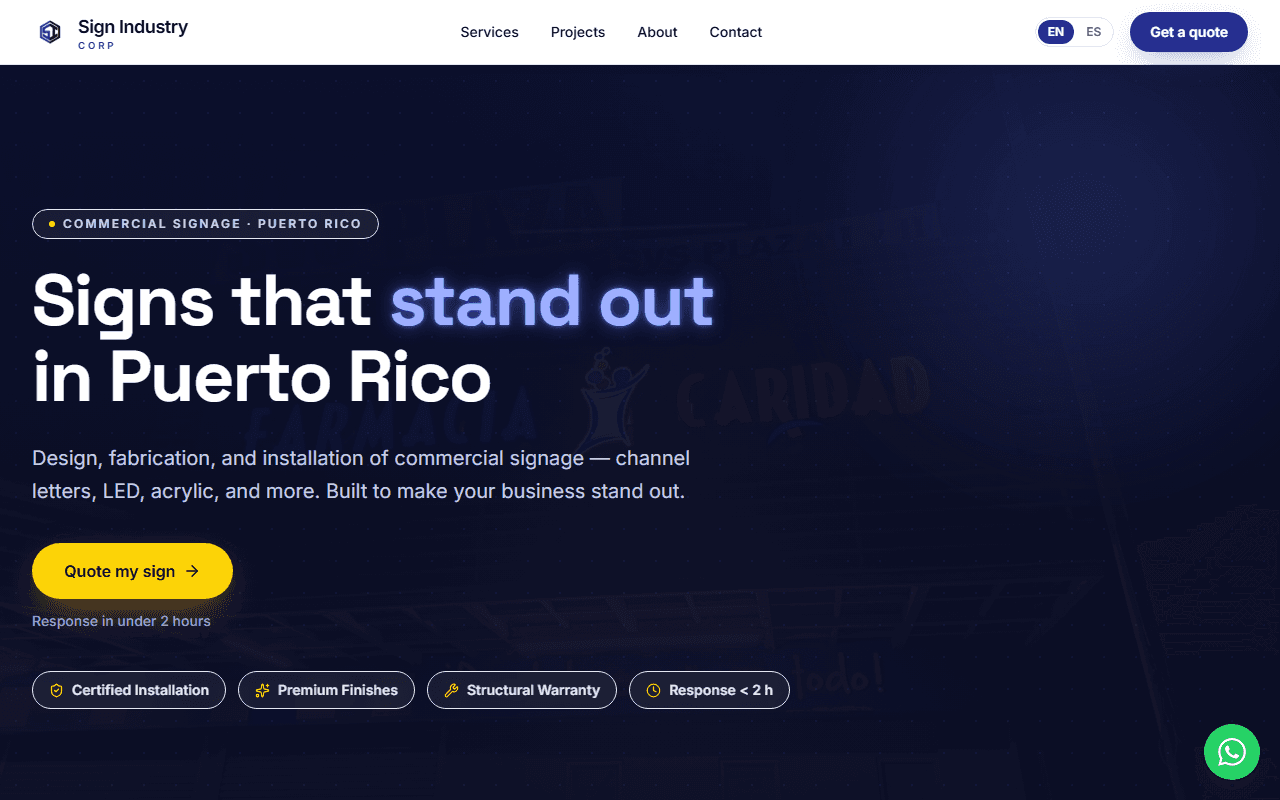 Sign Industry Corp website, designed and built by R21 Digital